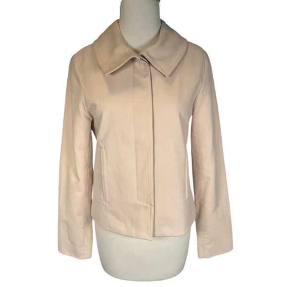 Maxazria Collection Blush Pink Button-Down Jacket 100% Cotton Shell, Size Small - Picture 1 of 11